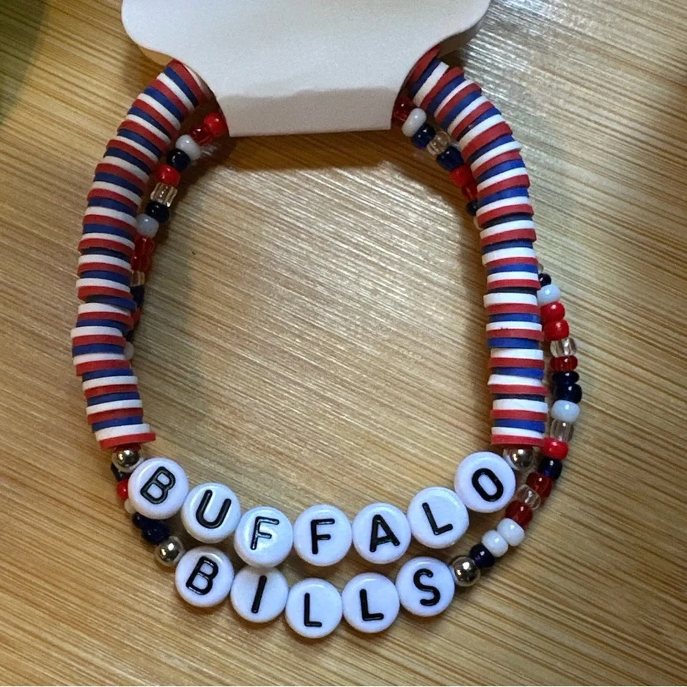 Buffalo Bills Football‎ Fan Bracelet Set - Flexible Fit - Sports Jewelry
